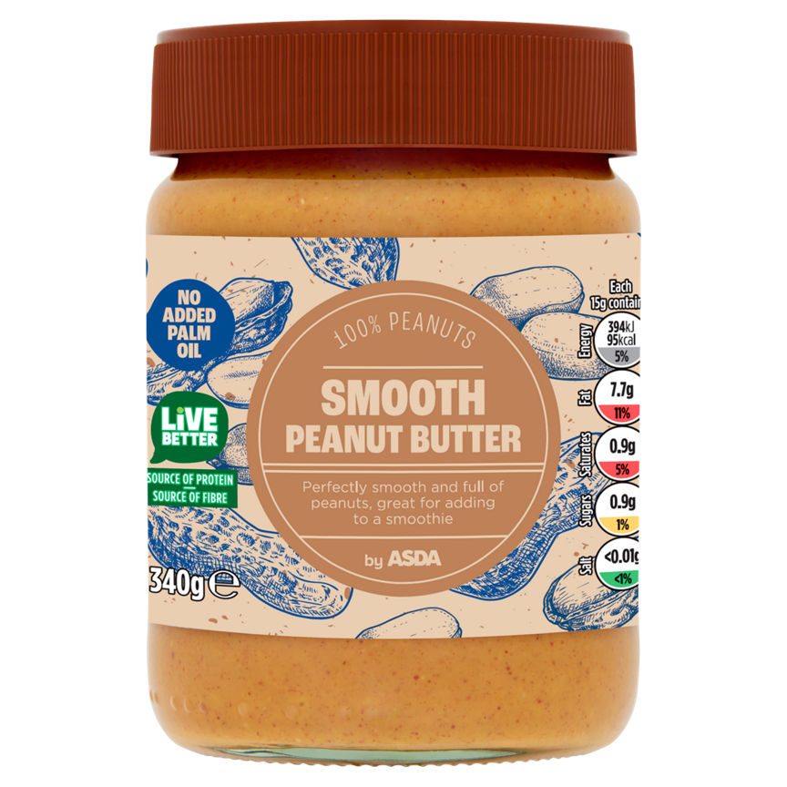 ASDA Smooth Peanut Butter 340g - McGrocer