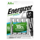 Energizer Extreme AA Rechargeable Batteries   4 per pack