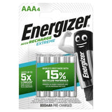 Energizer Extreme AAA Rechargeable Batteries   4 per pack