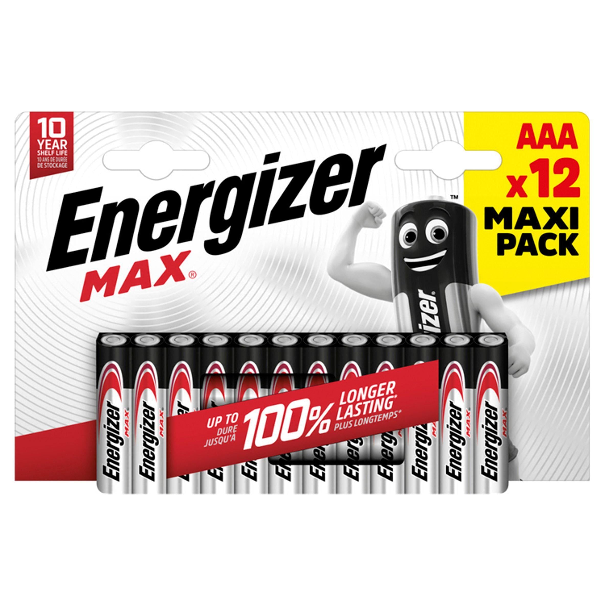 Energizer Max AAA Alkaline Batteries x12