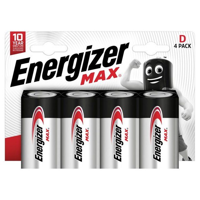 Energizer Max D Batteries Alkaline   4 per pack