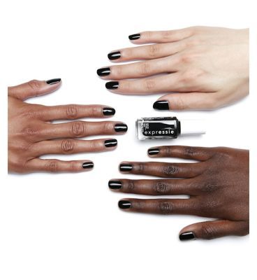 Essie ExprEssie Quick Dry Formula, Black Grey Nail Polish 380 Now Or Never