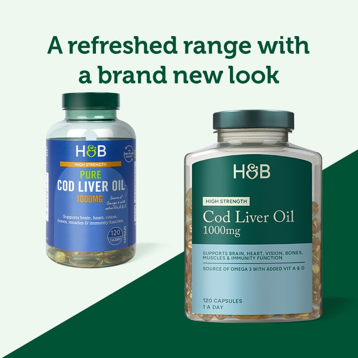 Holland & Barrett Pure Cod Liver Oil 500mg 120 Capsules - 999055