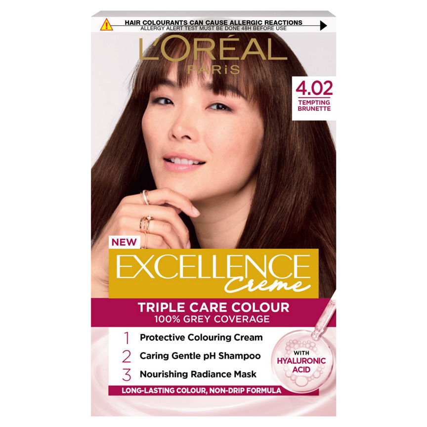 L'Oreal Excellence 4.02 Tempting Brunette Brown Permanent Hair Dye - McGrocer