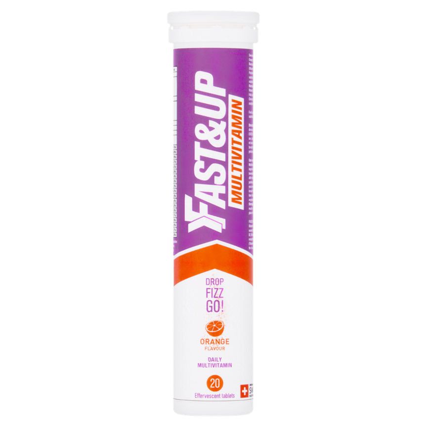 Fast &amp;amp; Up Orange Flavour Daily Multivitamin 20 Effervescent Tablets 80g