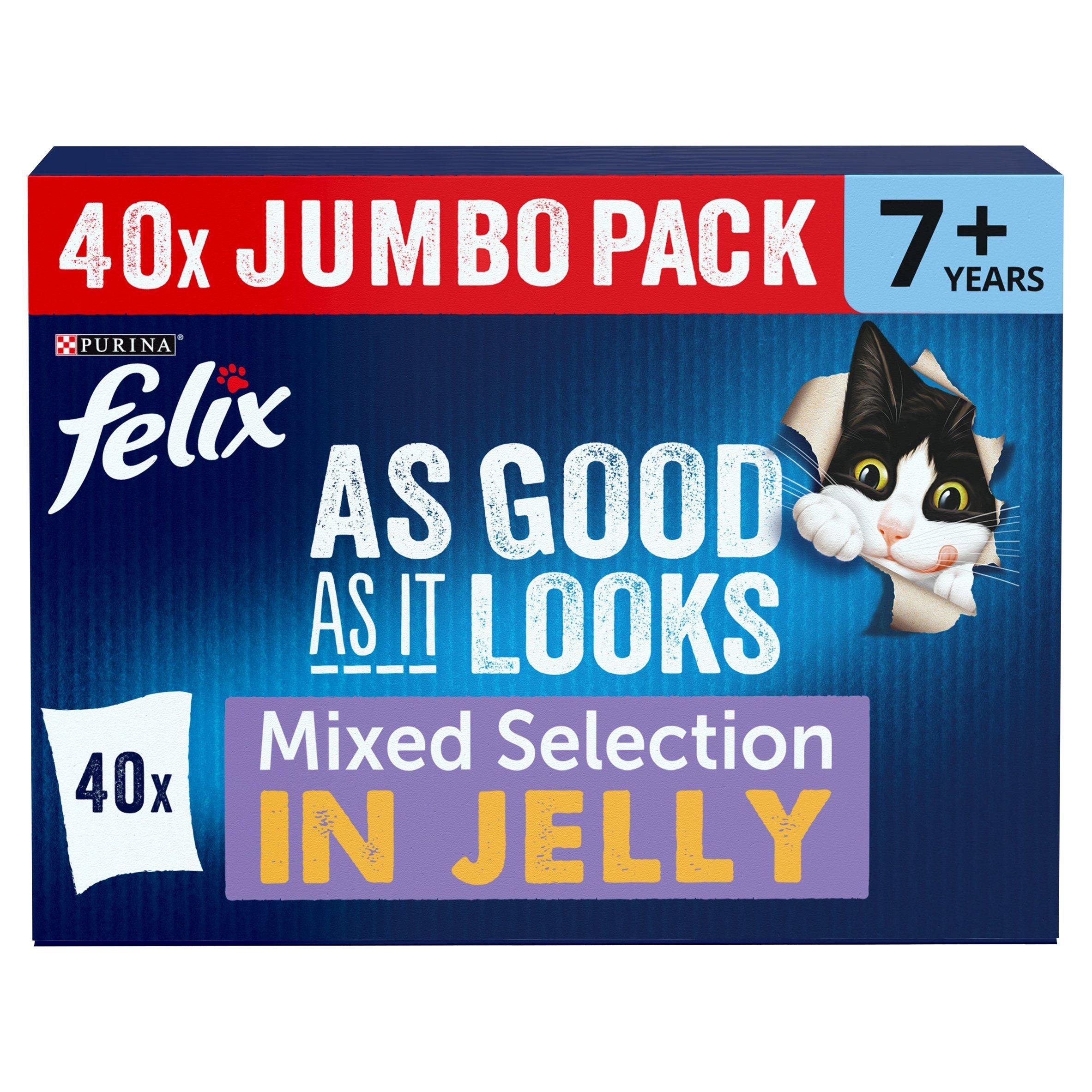 Felix As Good As It Looks Senior Mixed Selection in Jelly Wet Cat Food 40x100g