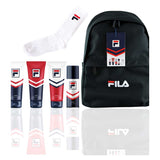 FILA Back Pack Gift containing  3 x 200ml FILA Hair &amp;amp; Body Wash, Body Spray and FILA Sports Socks