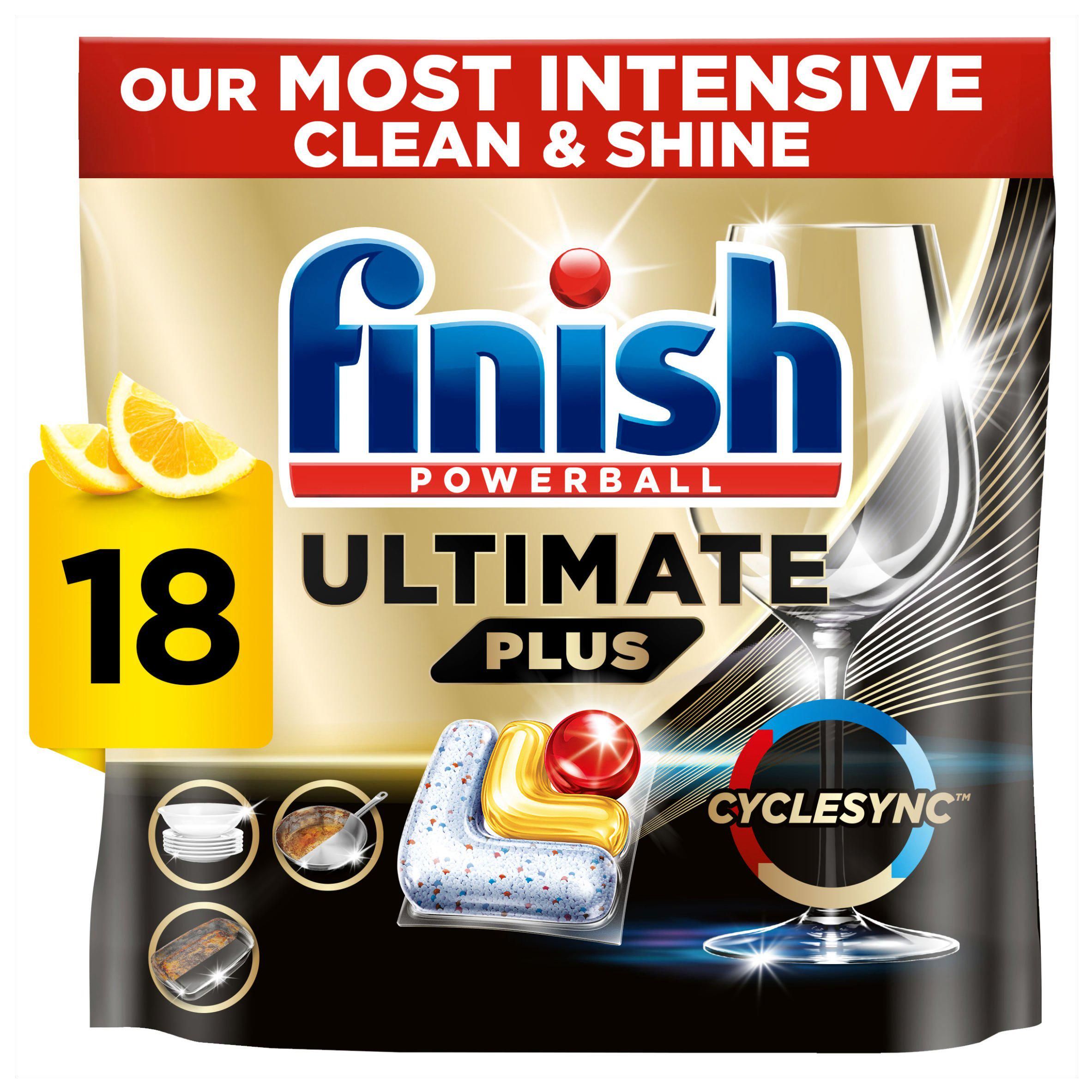 Finish Ultimate Plus All in One Lemon Dishwasher Tablets x18