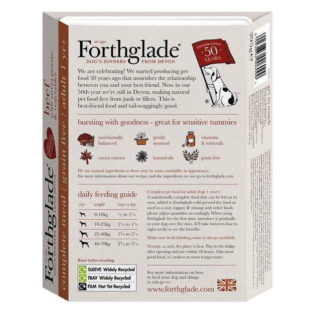 Forthglade complete adult grain free Beef with sweet potato &amp;amp; veg   395g
