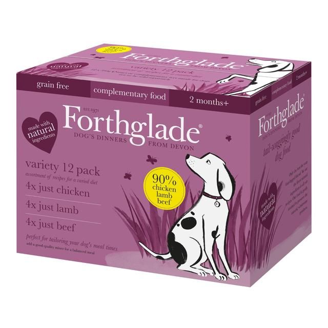 Forthglade Just Multicase (Chicken Lamb &amp;amp; Beef) Grain Free Wet Dog Food   12 x 395g