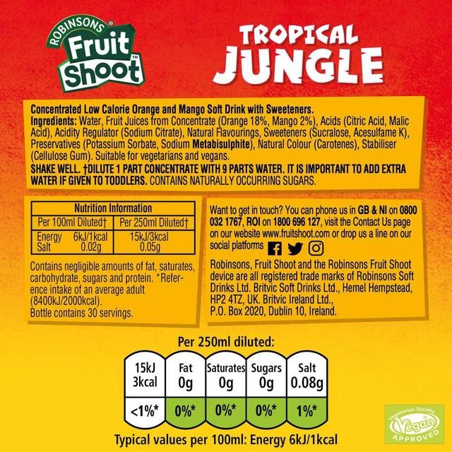 Fruit Shoot Tropical Jungle Squash   750ml