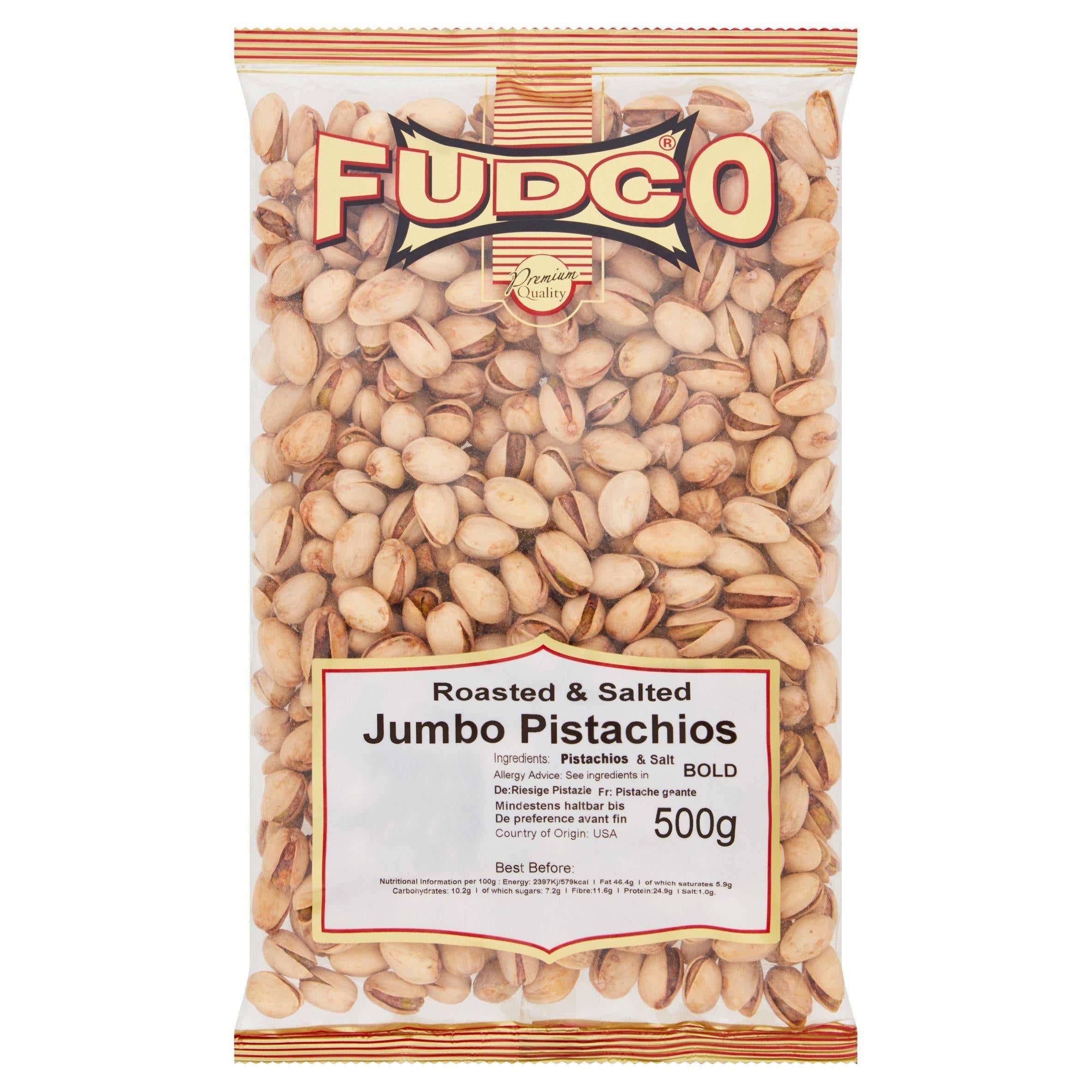 Fudco Roasted &amp;amp; Salted Jumbo Pistachios 500g