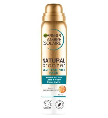 Garnier Ambre Solaire Natural Bronzer Quick Drying Dark Self Tan Face Mist 75ml