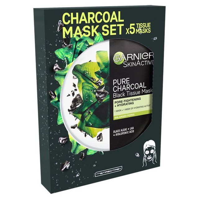 Garnier Charcoal &amp;amp; Algae Purifying &amp;amp; Hydrating Face Sheet Mask   5 per pack
