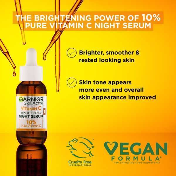 Garnier Night Serum, 10% Pure Vitamin C &amp;amp; Hyaluronic Acid