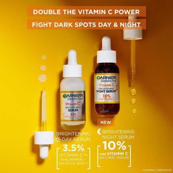 Garnier Night Serum, 10% Pure Vitamin C &amp;amp; Hyaluronic Acid