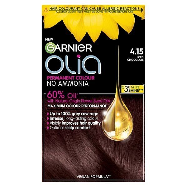Garnier Olia 5.15 Frosted Chocolate Brown Permanent Hair Dye Iced Chocolate Brown 4.15