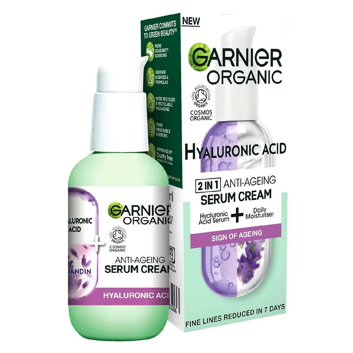 Garnier Organic Lavandin &amp;amp; Hyaluronic Acid 2in1 Anti-Ageing Serum Cream 50ml
