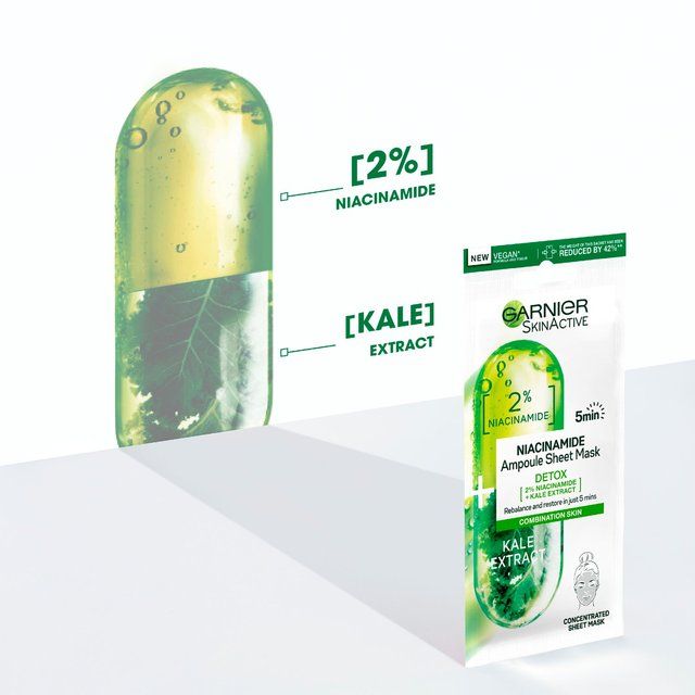 Garnier SkinActive Niacinamide Detox Ampoule Sheet Mask Kale   15g
