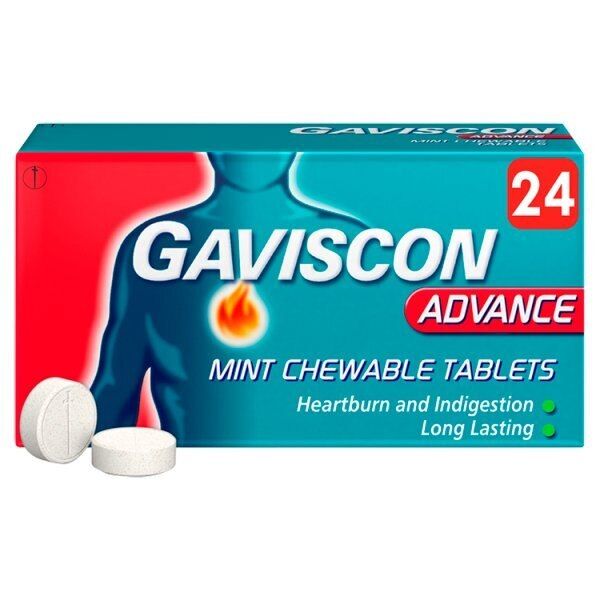 Gaviscon Advance Heartburn &amp;amp; Indigestion Tablets Mint 24s
