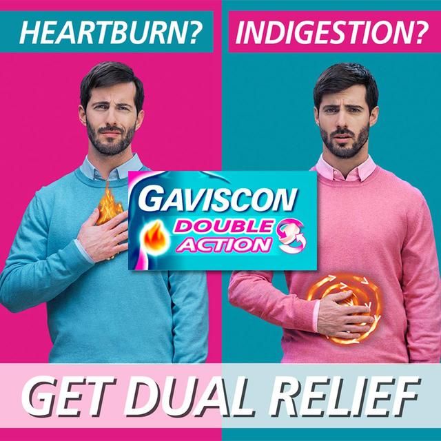 Gaviscon Double Action Tabs Heartburn Indigestion Mint   48 per pack