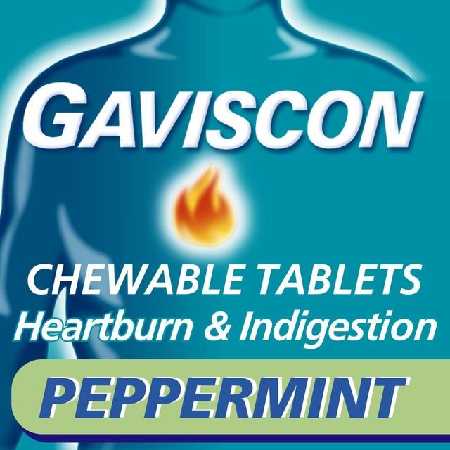 Gaviscon Heartburn &amp;amp; Indigestion Relief Peppermint Flavour Tablets   24 per pack