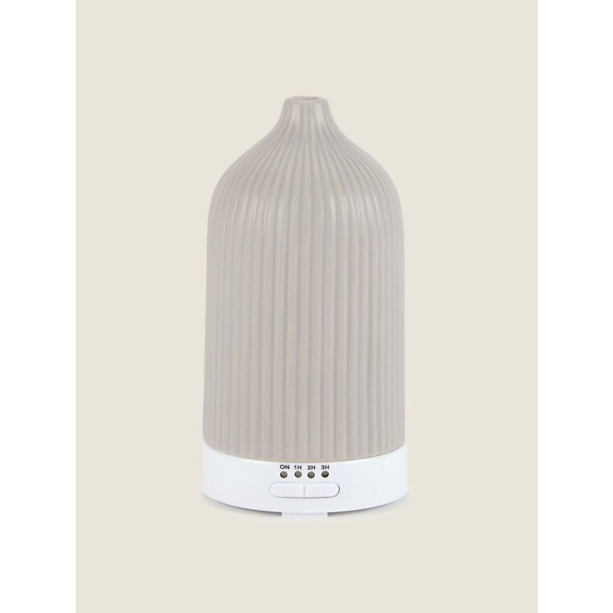George Home Aroma Mist Diffuser White Iris &amp;amp; Citrus Grey Ribbed Ceramic