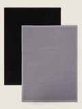 George Home Black &amp;amp; Grey Ribbed Tea Towels - Set of 2