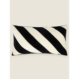 George Home Black &amp;amp; White Stripe Velvet Cushion
