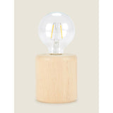 George Home Natural Pale Wood Base Table Lamp