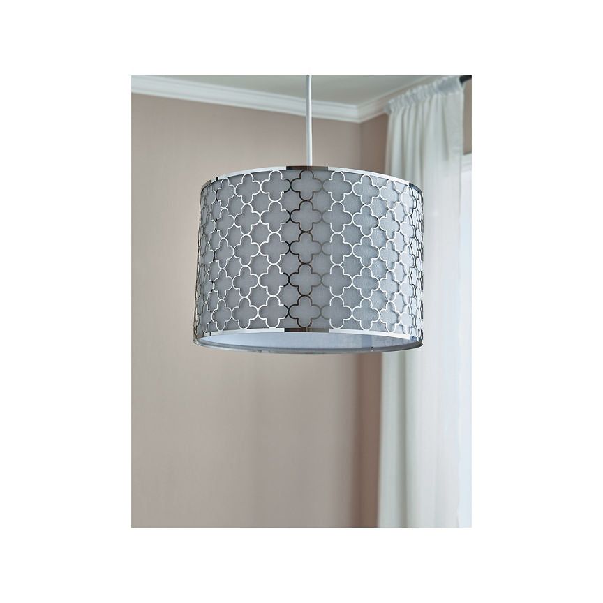 George Home Silver Moroccan Fabric &amp;amp; Metal Light Shade