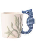 George Home White &amp;amp; Blue 3D Seahorse-Shaped Mug
