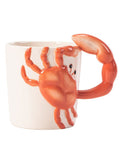 George Home White &amp;amp; Orange 3D Crab-Shaped Mug