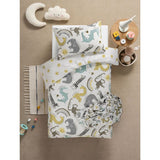 George Home White Safari Reversible Cotton Duvet Set - Toddler
