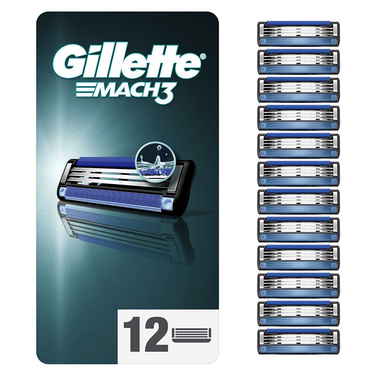 Gillette Mach3 Men&amp;rsquo;s Razor Blade Refills, 12 Count