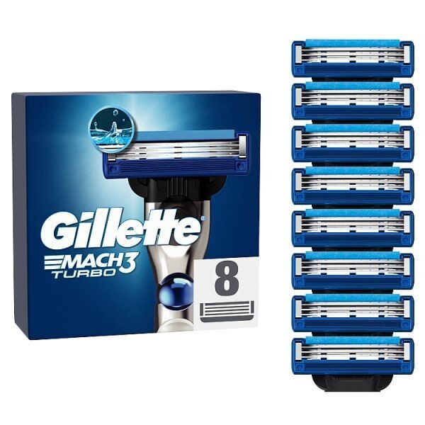 Gillette Mach3 Turbo Men&amp;rsquo;s Razor Blade Refills, 8 Count