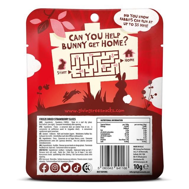 Giving Tree Freeze Dried Strawberry Crispies for Kids   10g