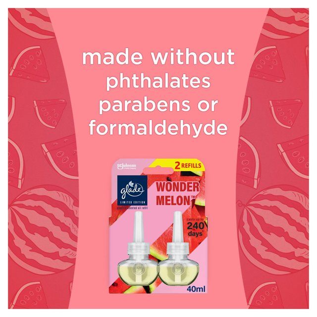 Glade Plug In Twin Refill Electric Scented Oil Wondermelon   2 x 20ml