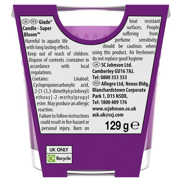 Glade Scented Candle Superbloom   129g