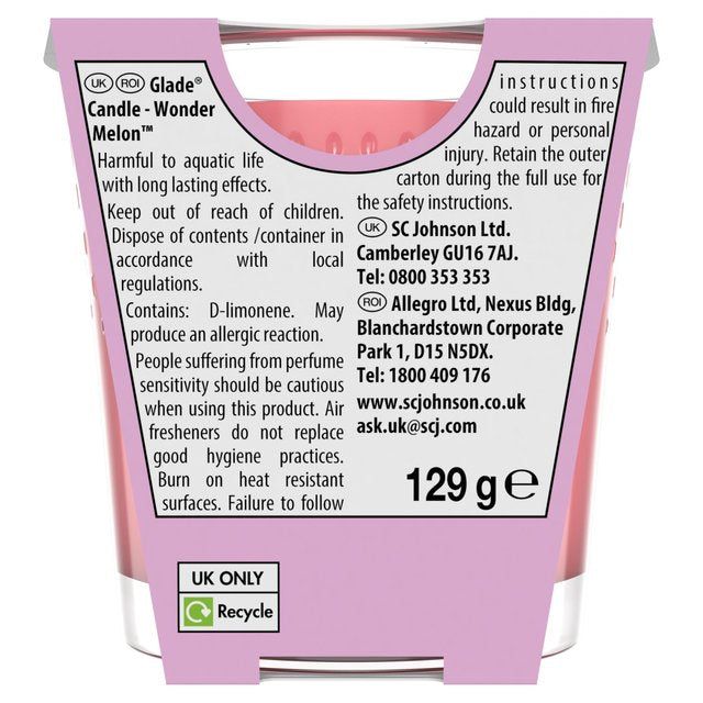 Glade Scented Candle Wondermelon   129g