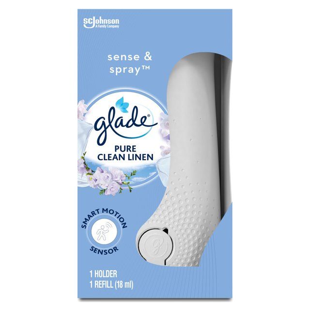 Glade Sense &amp;amp; Spray Holder &amp;amp; Refill Clean Linen Air Freshener   18ml