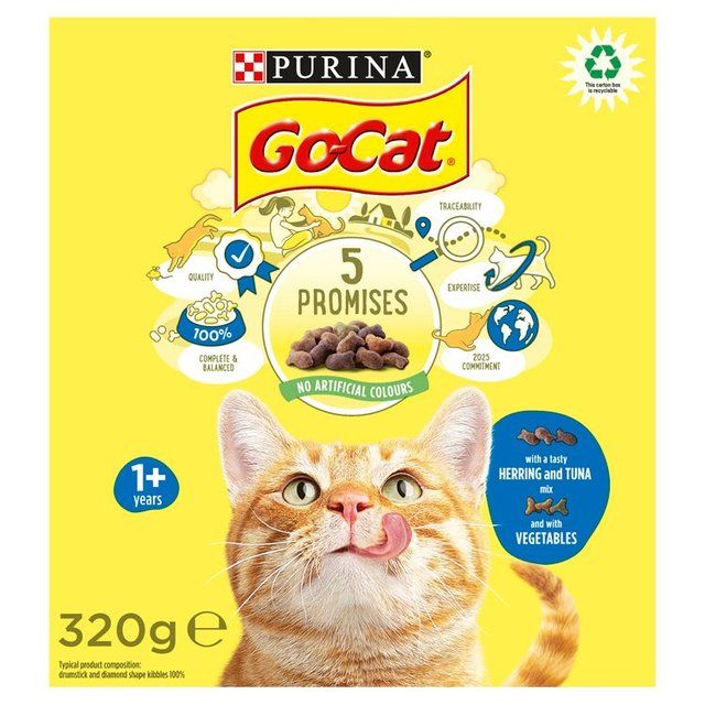 Go-Cat Herring and Tuna Dry Cat Food    320g
