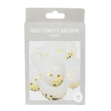 Gold Confetti Balloons   8 per pack