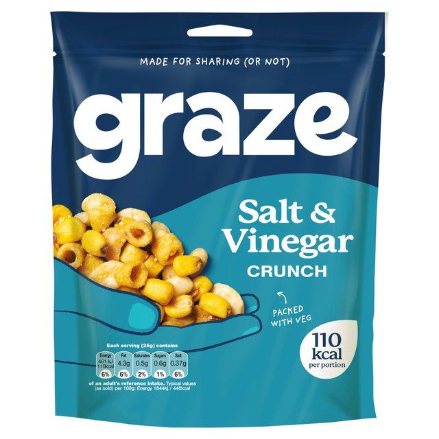 Graze Vegan Salt &amp;amp; Vinegar Mixed Sharing Snacks   100g