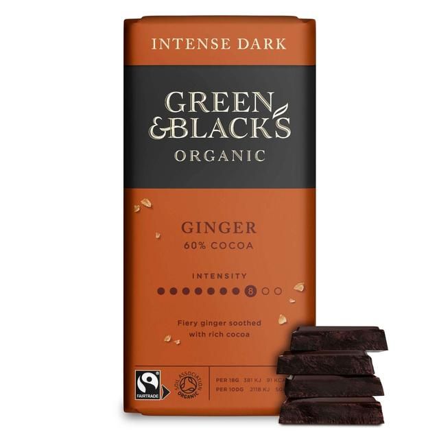 Green &amp;amp; Black's Organic Ginger Dark Chocolate Bar   90g