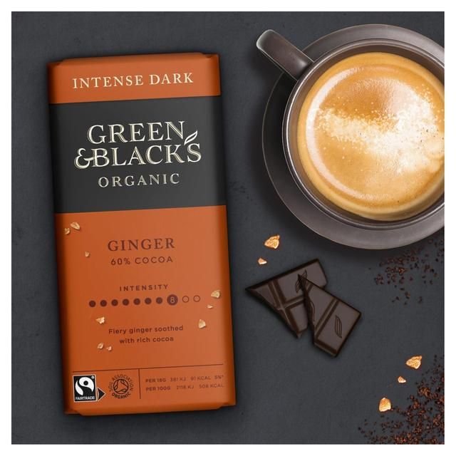 Green &amp;amp; Black's Organic Ginger Dark Chocolate Bar   90g