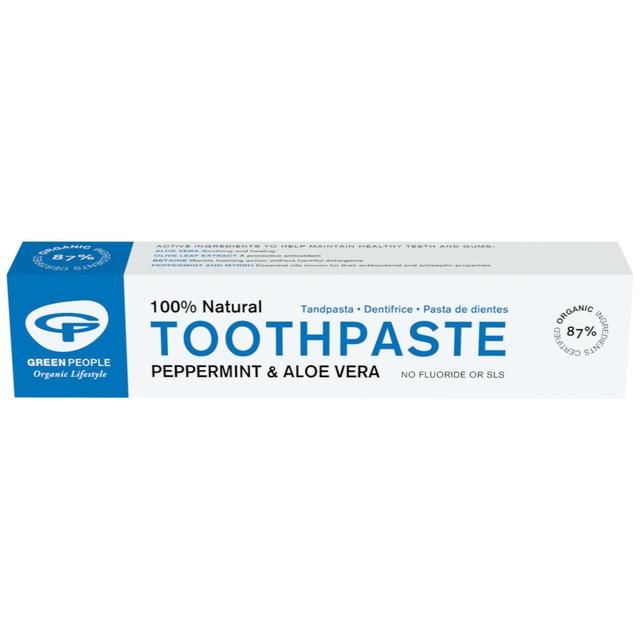 Green People Organic Toothpaste Peppermint &amp;amp; Aloe Vera Vegan   50ml
