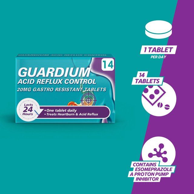 Guardium Acid Reflux Control Tabs Heartburn Indigestion   14 per pack