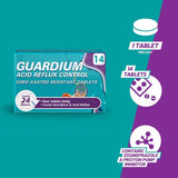 Guardium Acid Reflux Control Tabs Heartburn Indigestion   14 per pack
