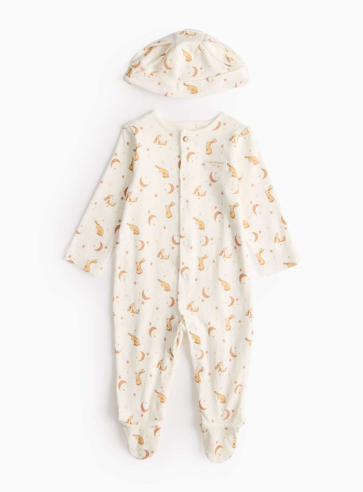 Guess How Much I Love You Cream Sleepsuit &amp;amp; Hat Set Up to 3 mths